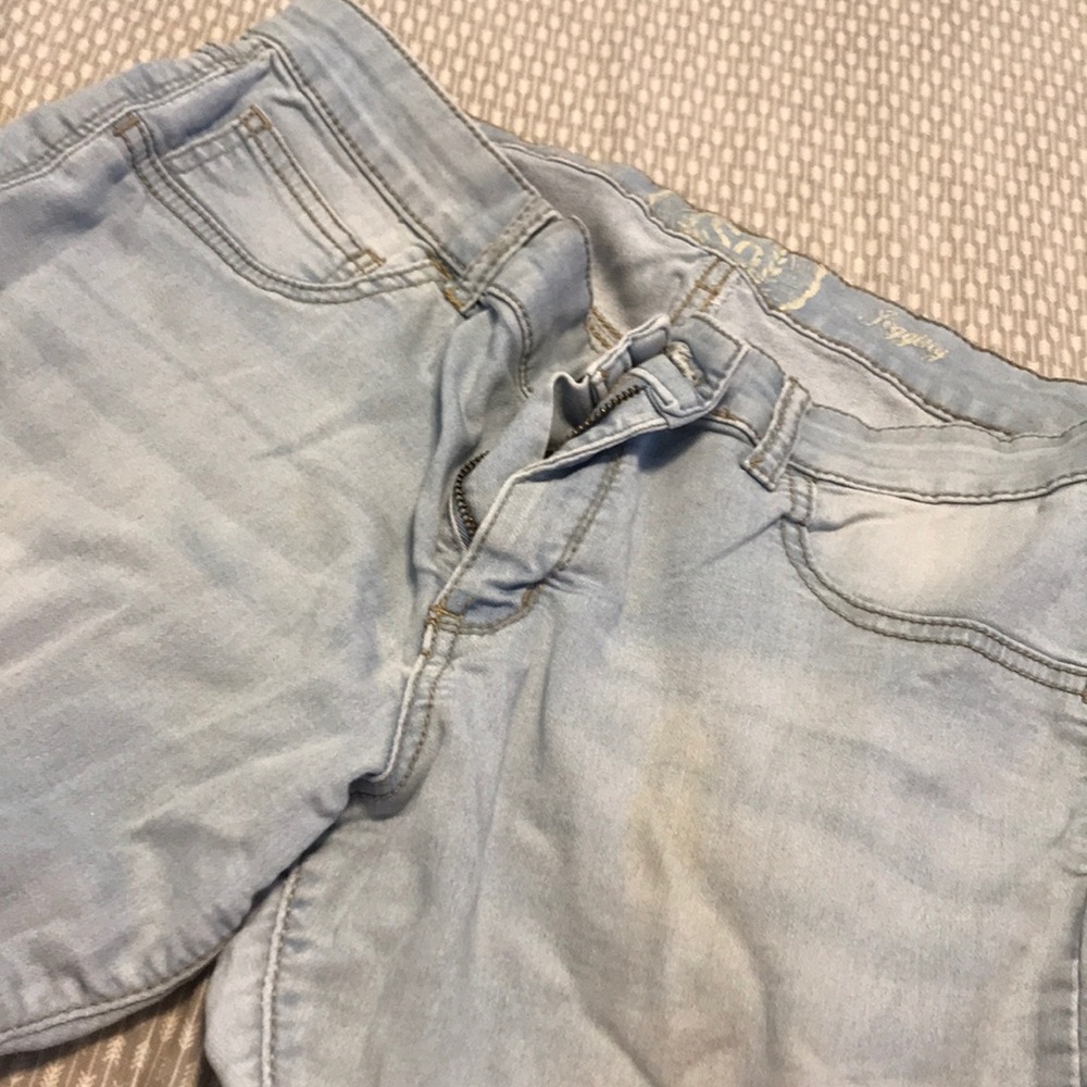 light wash jeans.